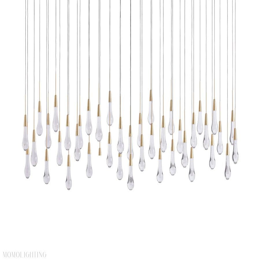 Rain Linear Solitaire Crystal Chandelier-Nobipets