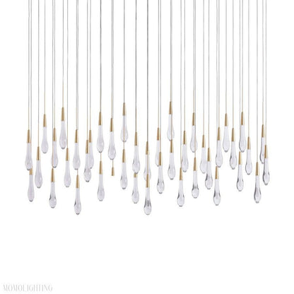 Rain Linear Solitaire Crystal Chandelier-Nobipets