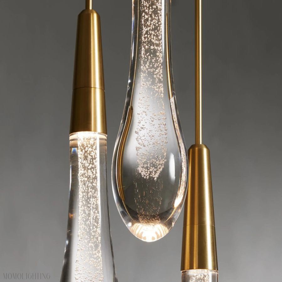 Rain Linear Solitaire Crystal Chandelier-Nobipets