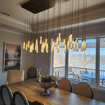 Rain Linear Solitaire Crystal Chandelier-Nobipets