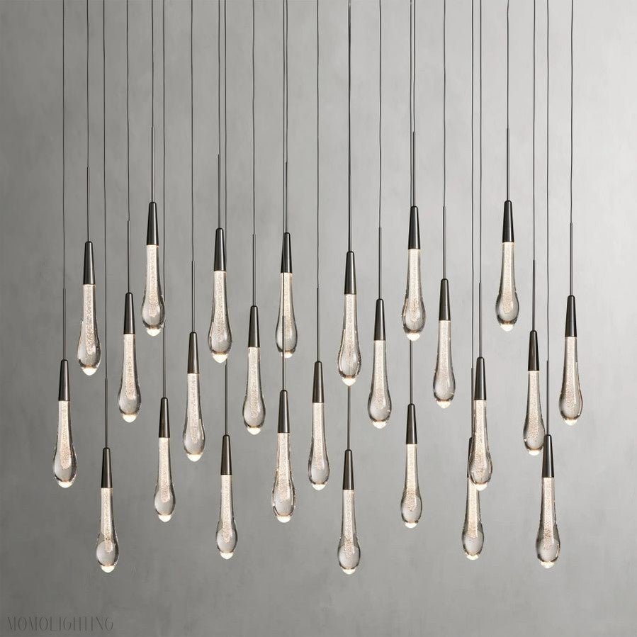 Rain Linear Solitaire Crystal Chandelier-Nobipets