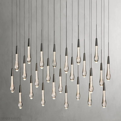 Rain Linear Solitaire Crystal Chandelier-Nobipets
