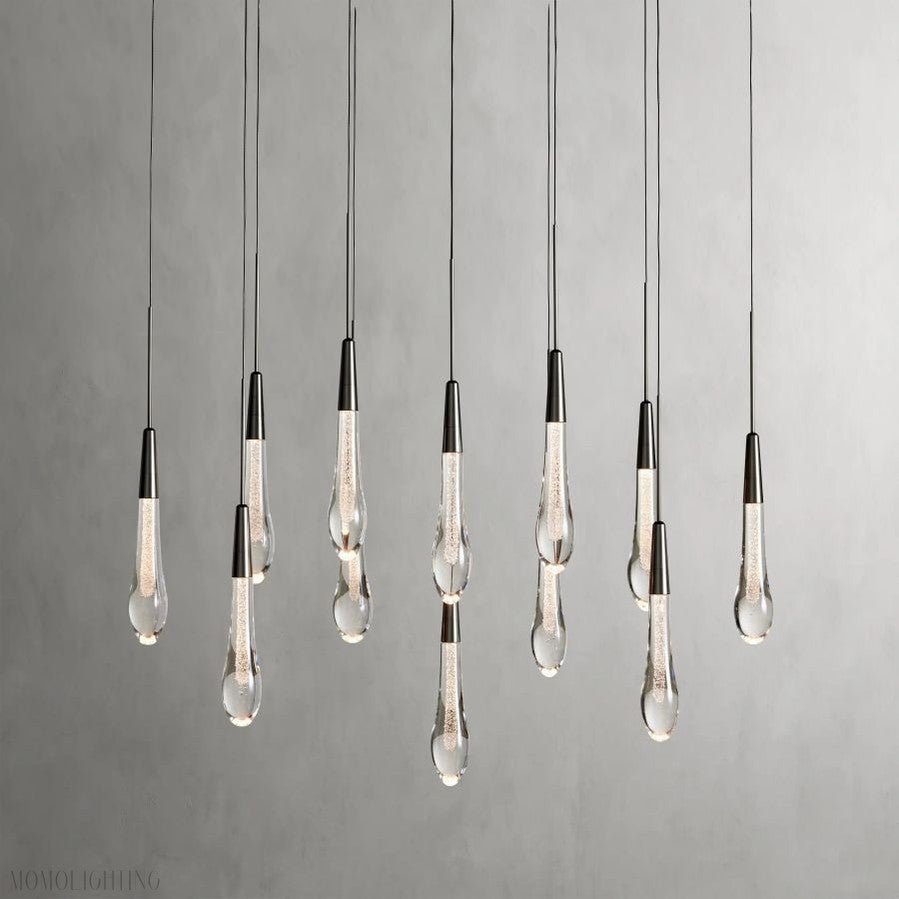 Rain Linear Solitaire Crystal Chandelier-Nobipets