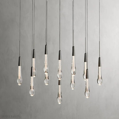 Rain Linear Solitaire Crystal Chandelier-Nobipets