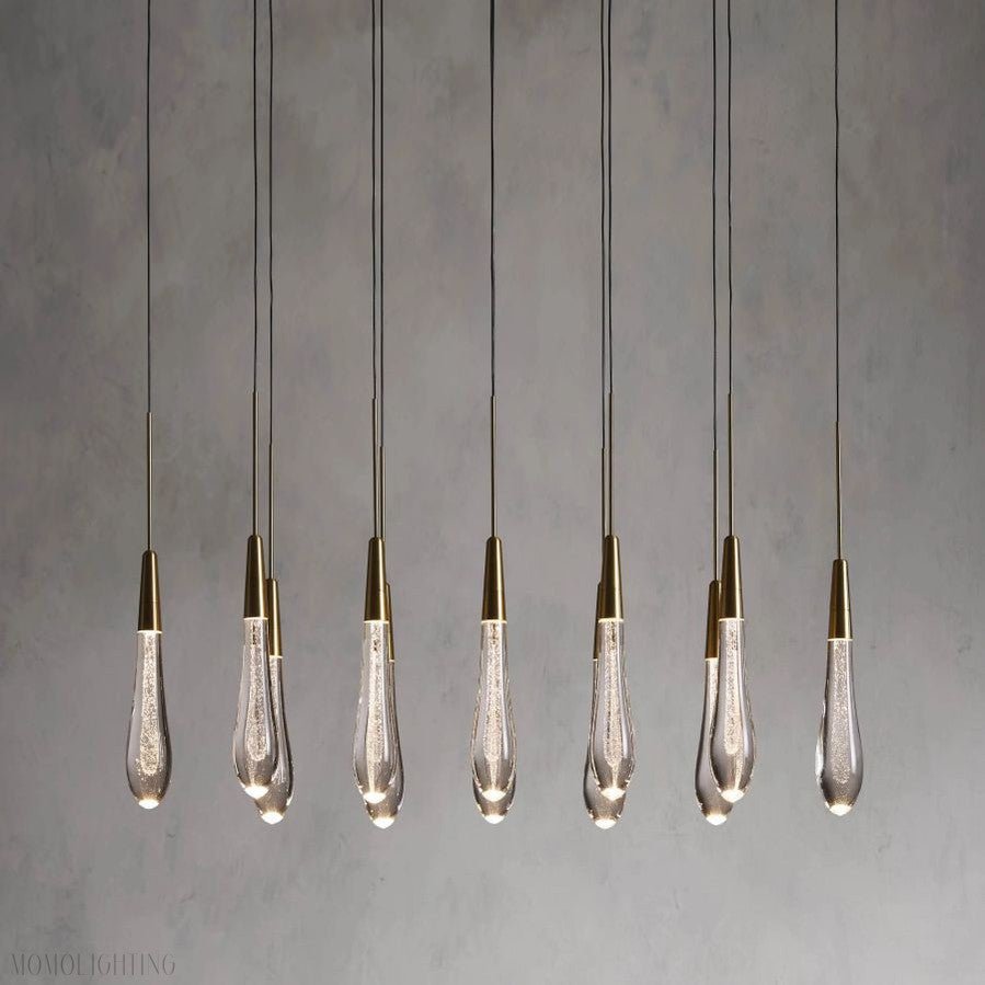 Rain Linear Solitaire Crystal Chandelier-Nobipets
