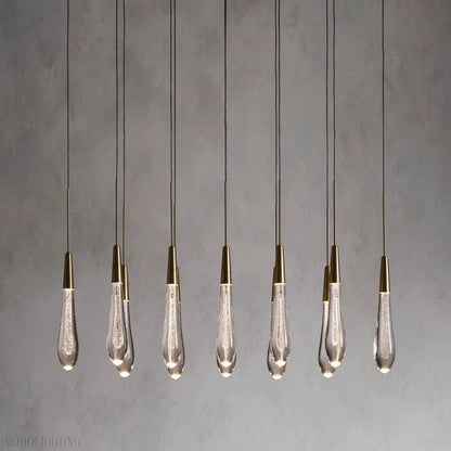 Rain Linear Solitaire Crystal Chandelier-Nobipets