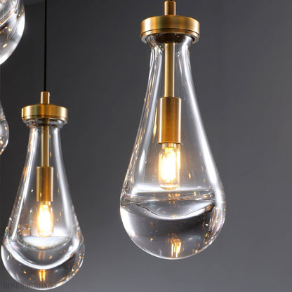 Raindrop Glass Linear Chandelier 54"-Nobipets