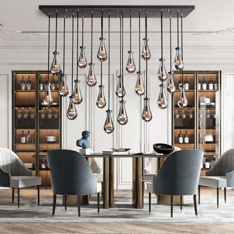 Raindrop Glass Linear Chandelier 54"-Nobipets