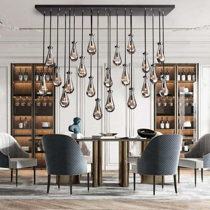 Raindrop Glass Linear Chandelier 54"-Nobipets