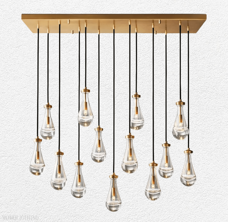 Raindrop Glass Linear Chandelier 54"-Nobipets