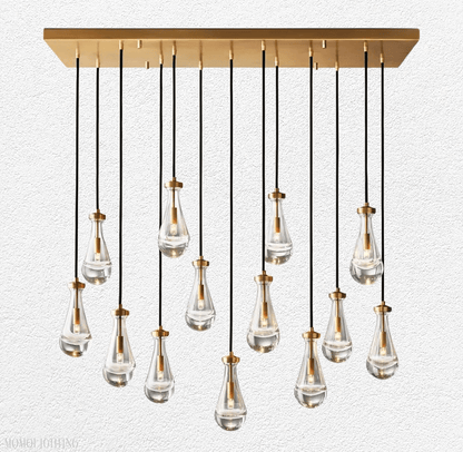 Raindrop Glass Linear Chandelier 54"-Nobipets