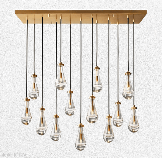 Raindrop Glass Linear Chandelier 54"-Nobipets