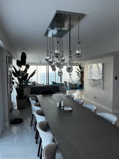 Raindrop Glass Linear Chandelier 54"-Nobipets
