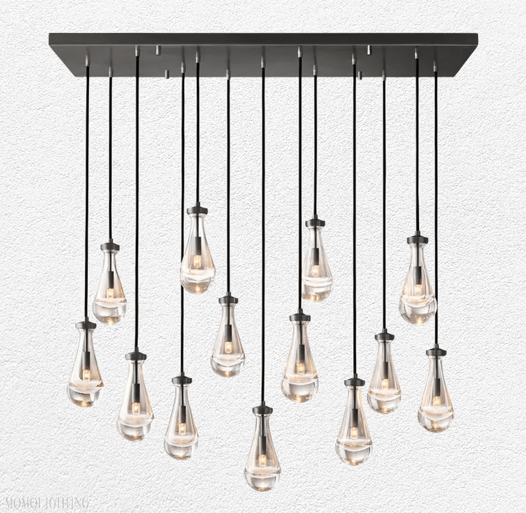 Raindrop Glass Linear Chandelier 54"-Nobipets