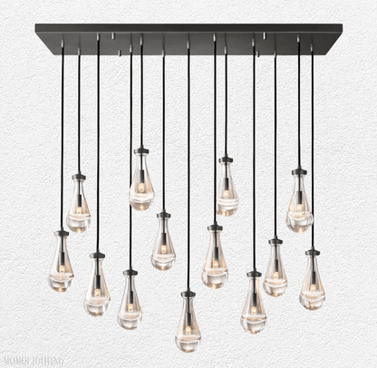Raindrop Glass Linear Chandelier 54"-Nobipets