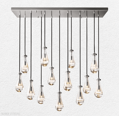 Raindrop Glass Linear Chandelier 54"-Nobipets