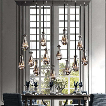 Raindrop Glass Linear Chandelier 54"-Nobipets