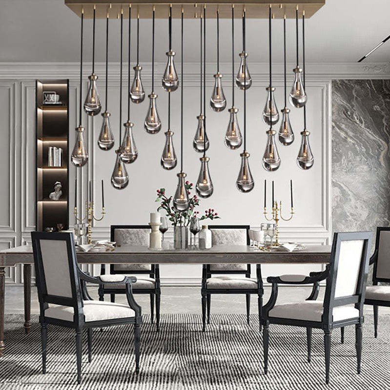 Raindrop Glass Linear Chandelier 54"-Nobipets