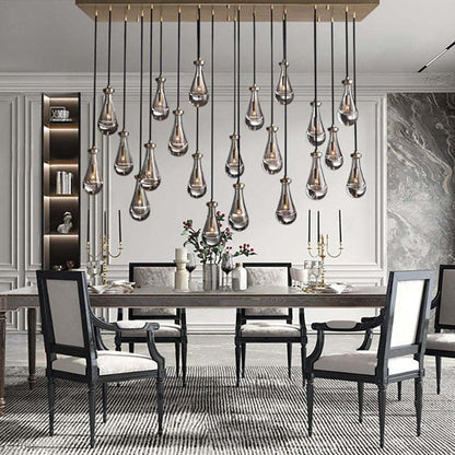 Raindrop Glass Linear Chandelier 54"-Nobipets