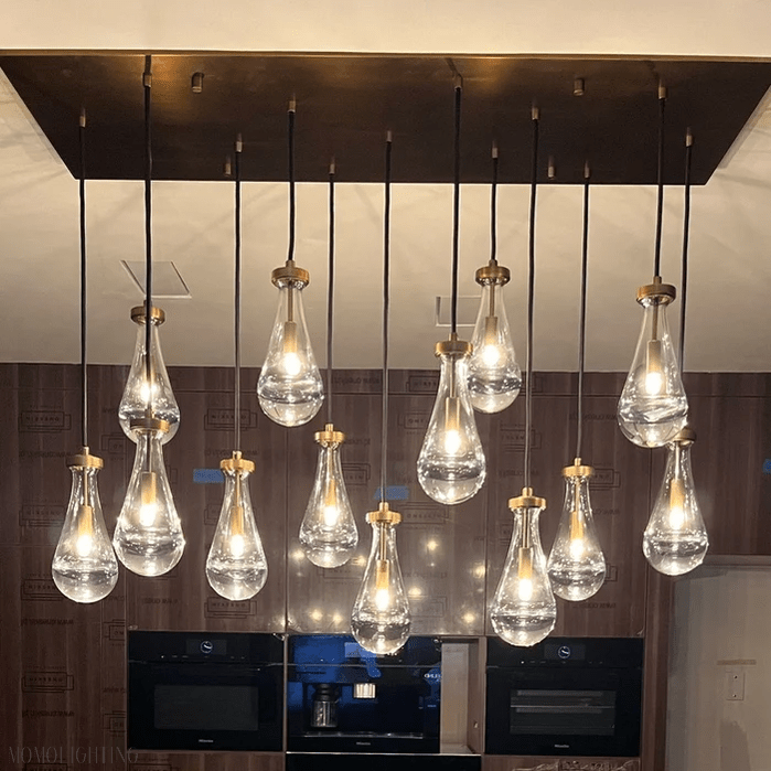 Raindrop Glass Linear Chandelier 72"-Nobipets