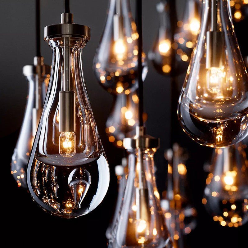 Raindrop Glass Linear Chandelier 72"-Nobipets