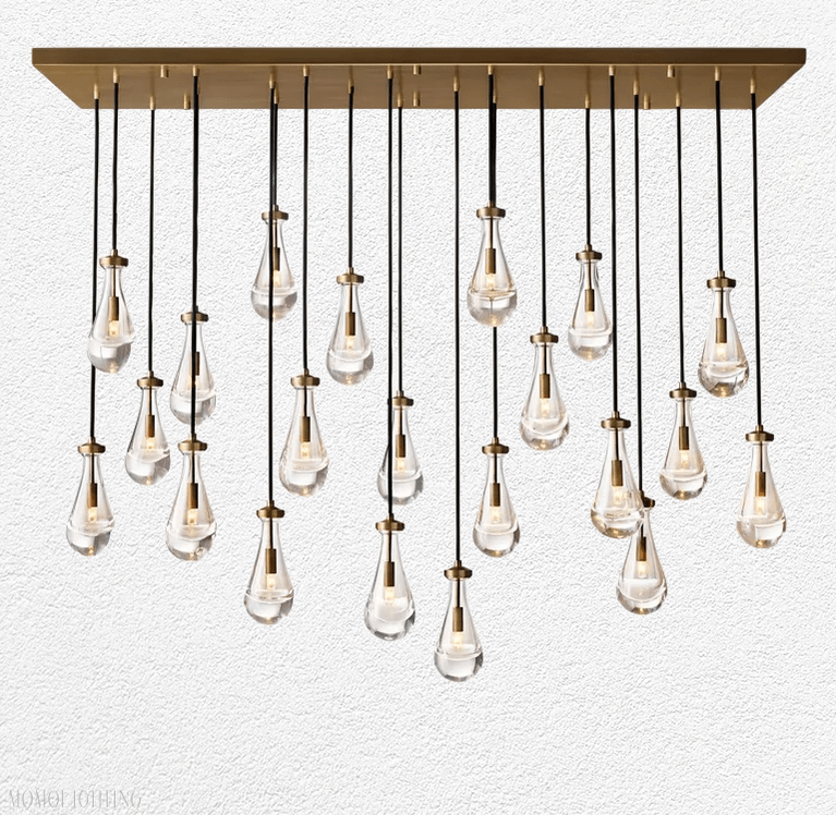 Raindrop Glass Linear Chandelier 72"-Nobipets
