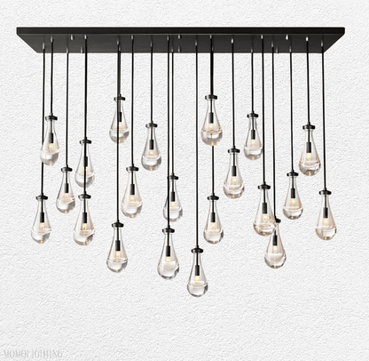 Raindrop Glass Linear Chandelier 72"-Nobipets