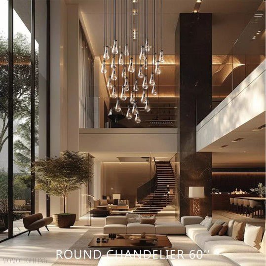Raindrop Glass Linear Chandelier 72"-Nobipets