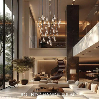 Raindrop Glass Linear Chandelier 72"-Nobipets