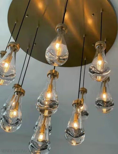 Raindrop Glass Round Chandelier 36"-Nobipets