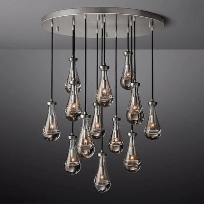 Raindrop Glass Round Chandelier 36"-Nobipets