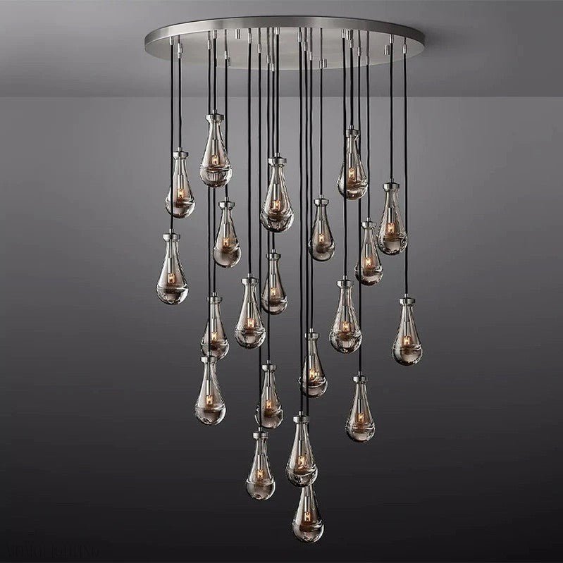 Raindrop Glass Round Chandelier 47"-Nobipets