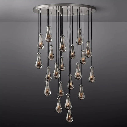 Raindrop Glass Round Chandelier 47"-Nobipets