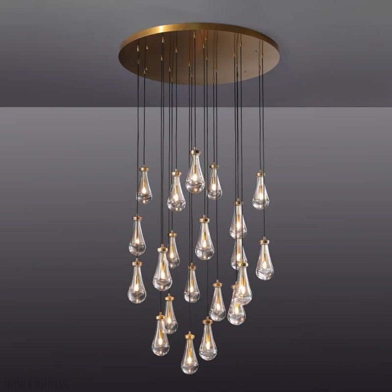 Raindrop Glass Round Chandelier 47"-Nobipets