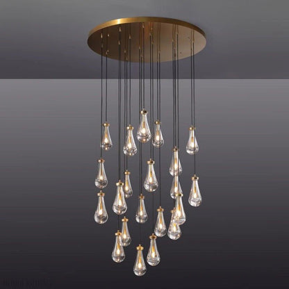 Raindrop Glass Round Chandelier 47"-Nobipets