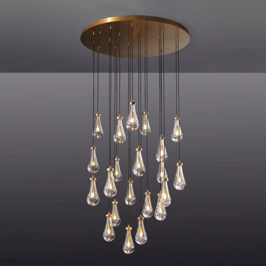 Raindrop Glass Round Chandelier 47"-Nobipets