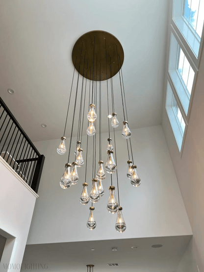 Raindrop Glass Round Chandelier 47"-Nobipets