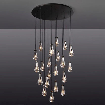 Raindrop Glass Round Chandelier 47"-Nobipets