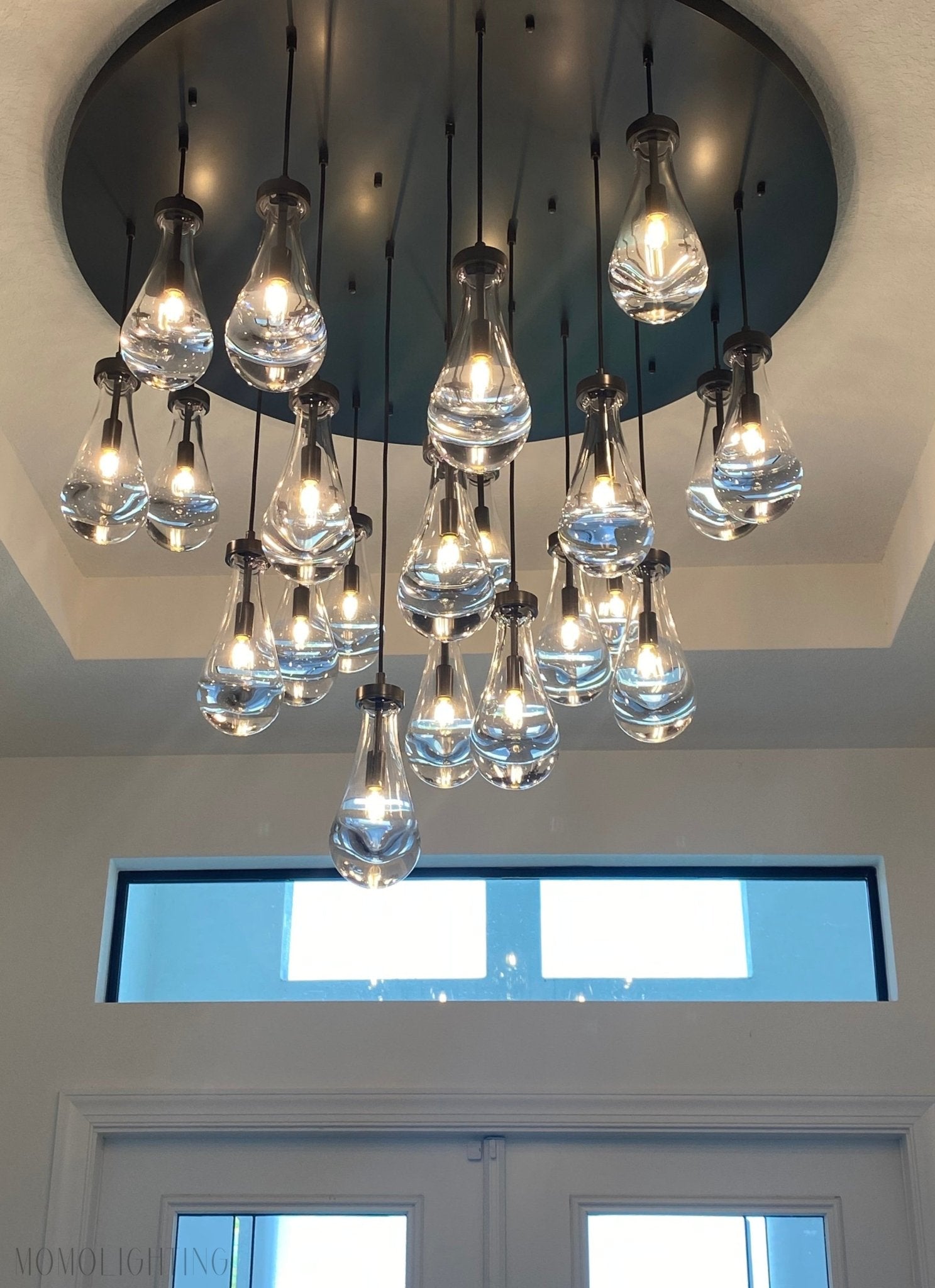 Raindrop Glass Round Chandelier 47"-Nobipets