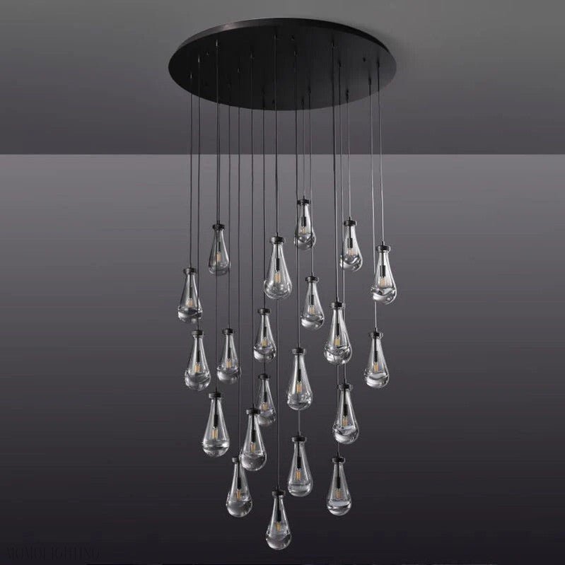 Raindrop Glass Round Chandelier 47"-Nobipets