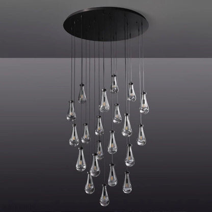Raindrop Glass Round Chandelier 47"-Nobipets