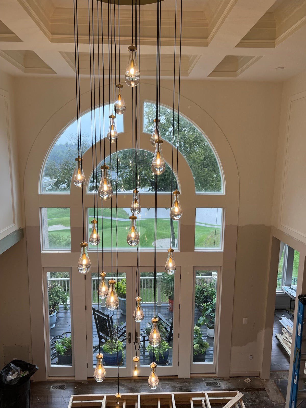Raindrop Glass Round Chandelier 47"-Nobipets