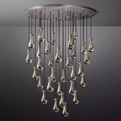 Raindrop Glass Round Chandelier 60"-Nobipets