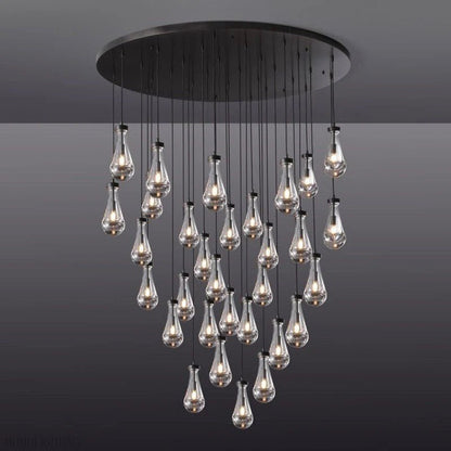 Raindrop Glass Round Chandelier 60"-Nobipets