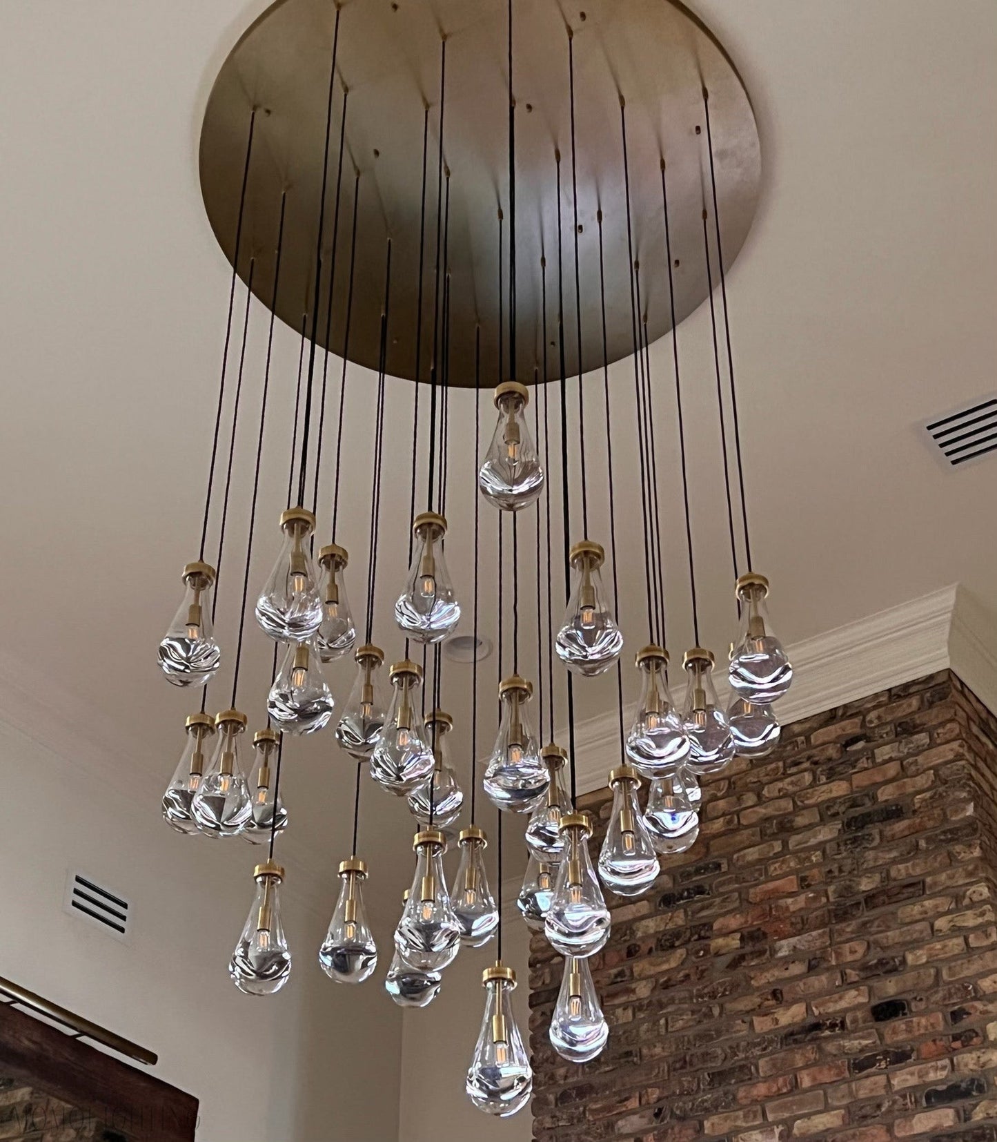 Raindrop Glass Round Chandelier 60"-Nobipets