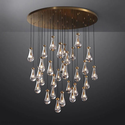 Raindrop Glass Round Chandelier 60"-Nobipets