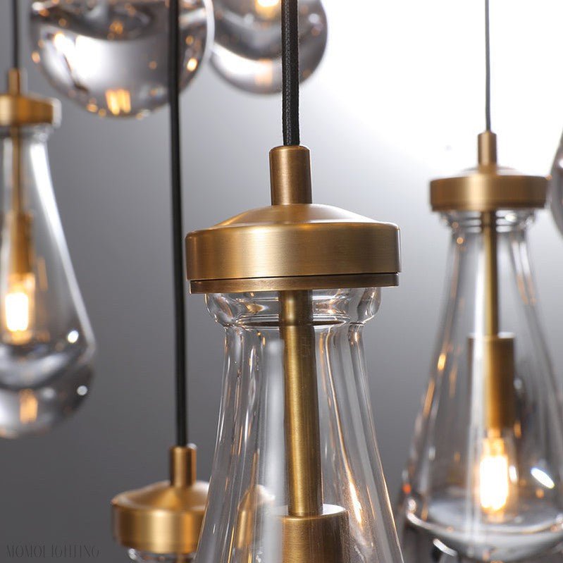 Raindrop Glass Round Chandelier 60"-Nobipets