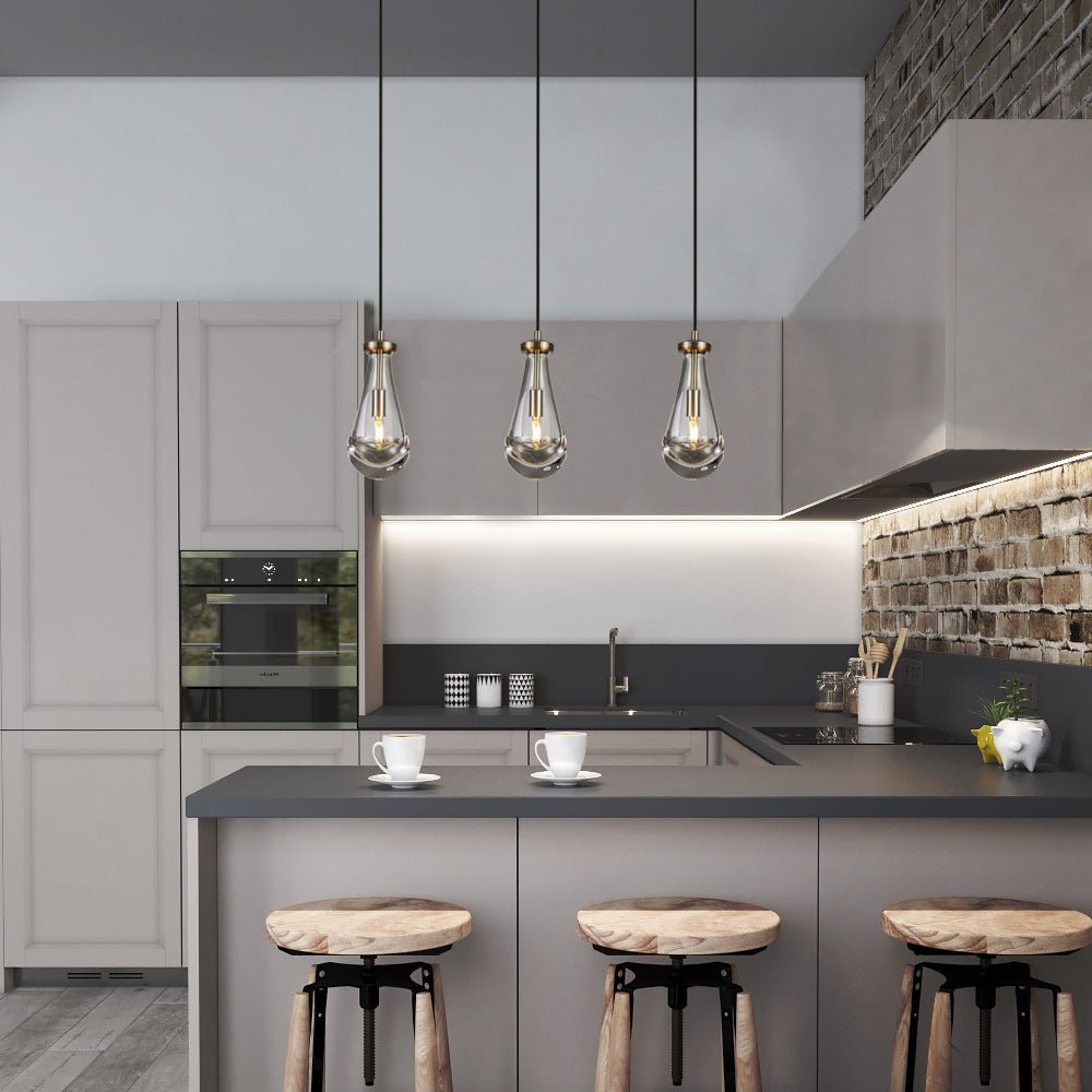 Raindrop Modern Pendant Glass Pendant Light For Kitchen Island Bedroom