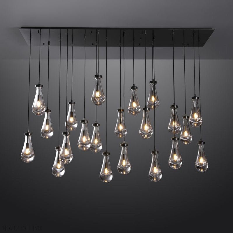 Raindrop Modern Rectangle Chandelier For Dining Room Kitchen Island-Nobipets