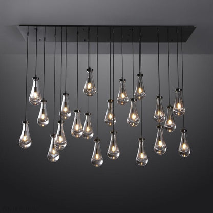Raindrop Modern Rectangle Chandelier For Dining Room Kitchen Island-Nobipets